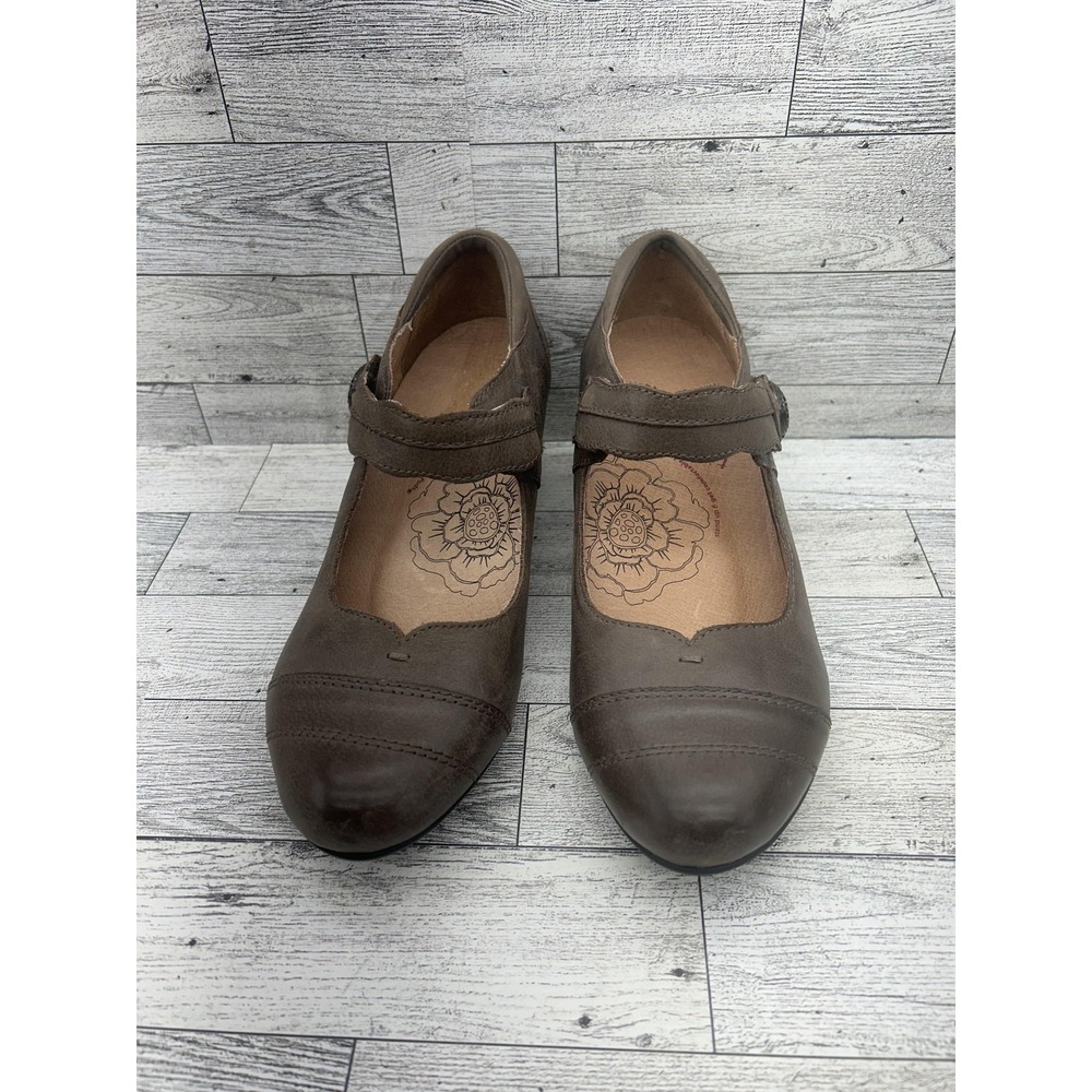 Taos Angel Shoes Womens Size 7 Brown Leather Mary Jane Comfort Heels‎ Floral